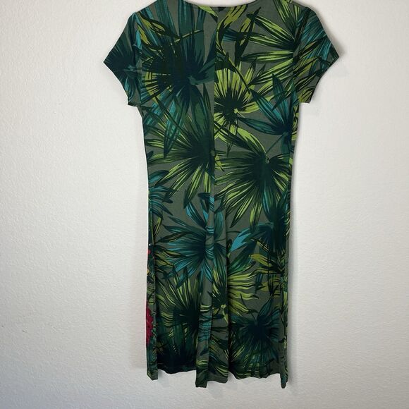 Desigual Maroni Knitted Short Sleeve Dress Midi Floral Small (ms) - Picture 3 of 8